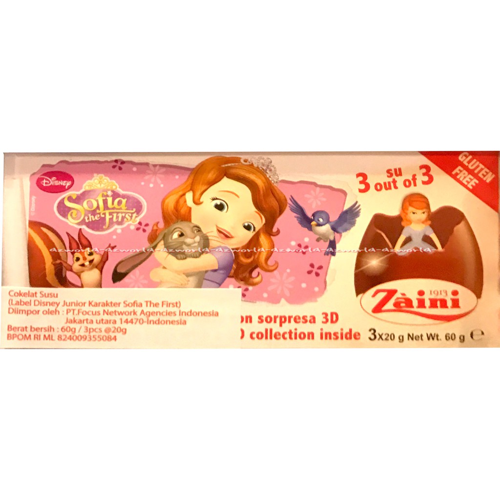 Zaini Shofia The First Coklat Disney Milk Chocolate Eggs Surprise Telur Zaini Sofia 1st