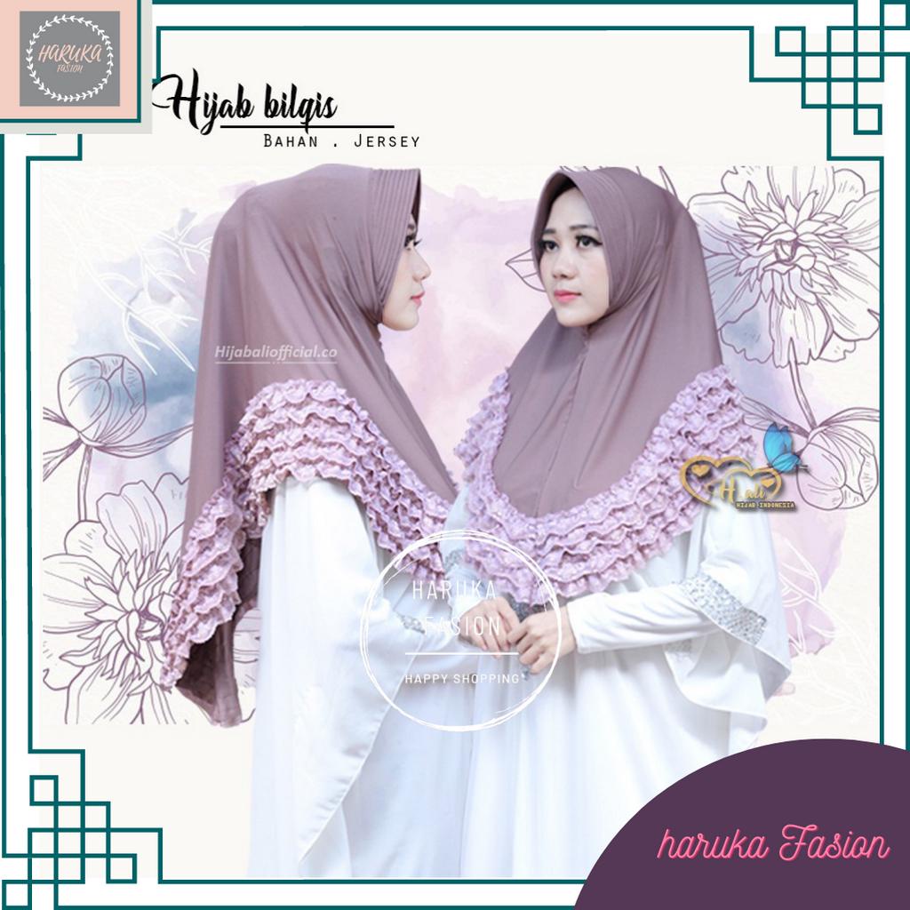 JILBAB INSTAN JERSEY HIJAB INSTAN JERSEY TERBARU JILBAB RENDA KEKINIAN HIJAB BILQIS