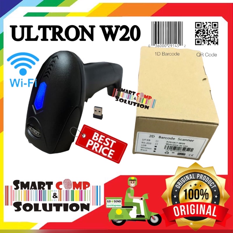 Scanner Barcode Wireless 1D 2D Ultron W20