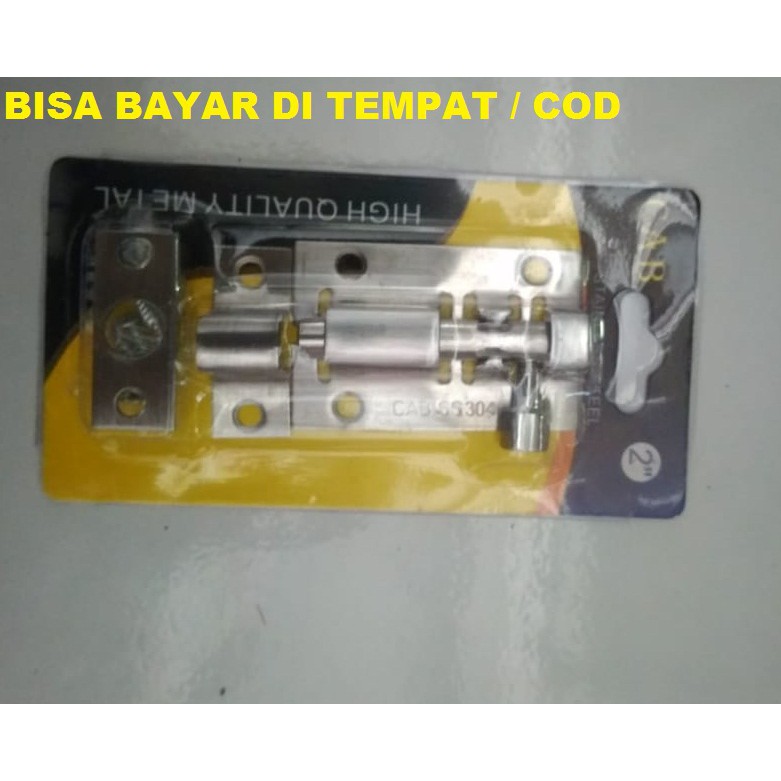 GRENDEL  CAB  STAINLESS STEEL GRENDEL PINTU JENDELA 2 INCH