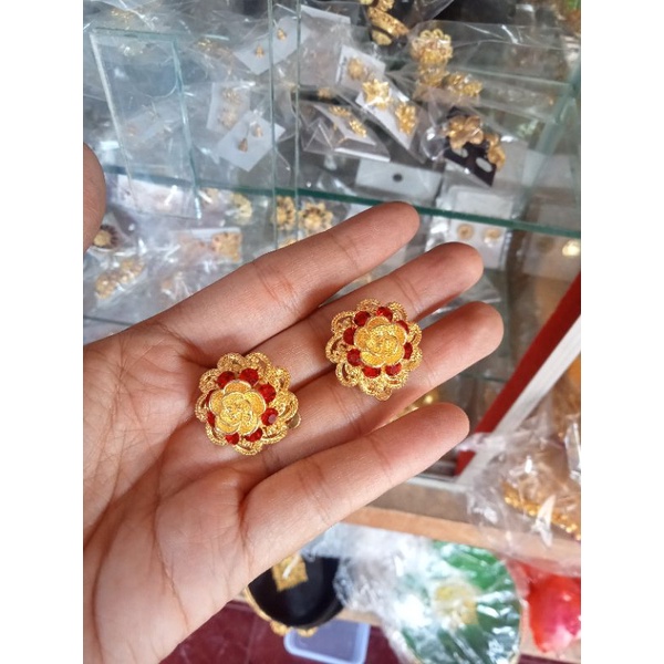 giwang atau anting Bali sumpel Bali alpaka