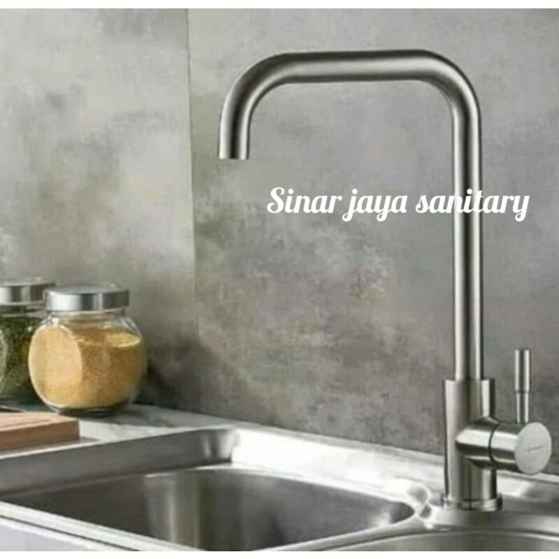 Kran sink meja L stainless sus 304 / Kran sink pipa L stainless