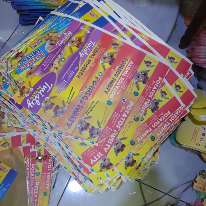 Kertas Kentang ulir foil perak 100 Lembar 1 Pack 4 Gambar  kertas kentang goreng kertas kentang spiral kentang potatos