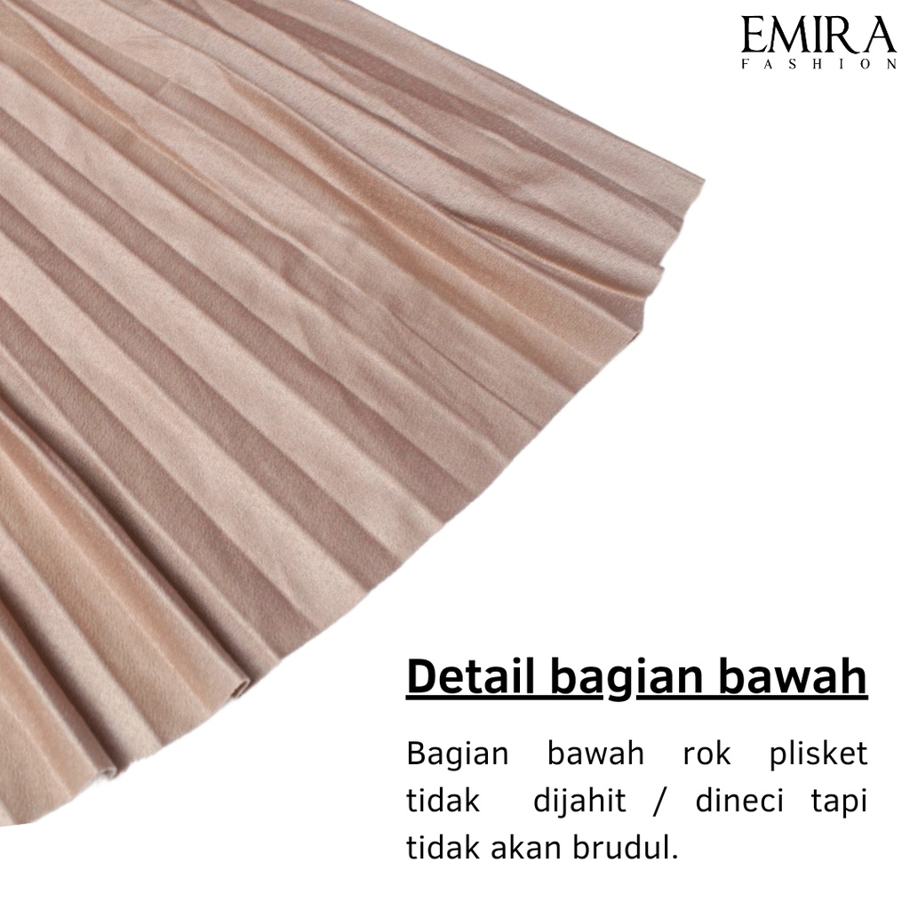 EMIRA ROK PLISKET PANJANG PREMIUM MODEL LURUS ALL SIZE JUMOB MUAT SAMPAI BB 80 KG