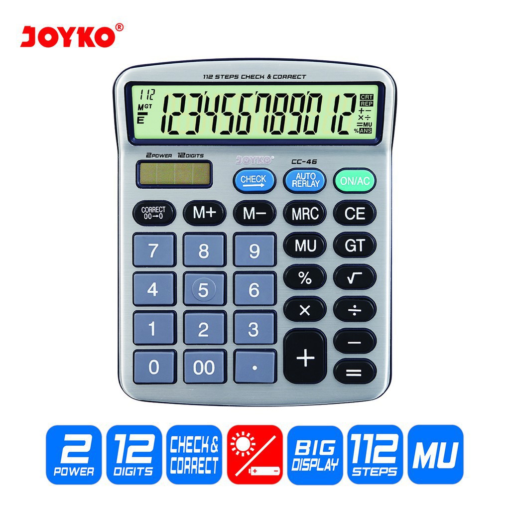 

Calculator Kalkulator Joyko CC-46 12 Digits Check Correct