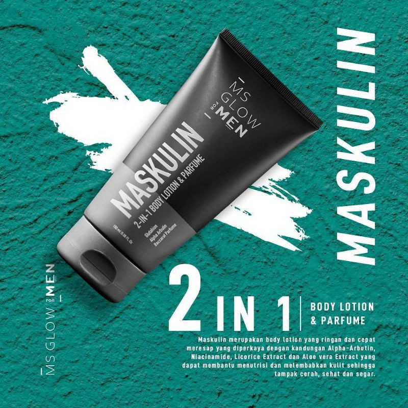 Maskulin MS Glow Men / Hand body Laki laki / Lotion Pria / Hand body parfum laki laki / Mencerahkan