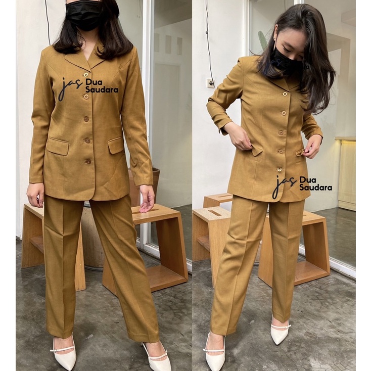 PEMDA / KHAKI WANITA / SERAGAM PEMDA / BAJU DINAS / SERAGAM DINAS