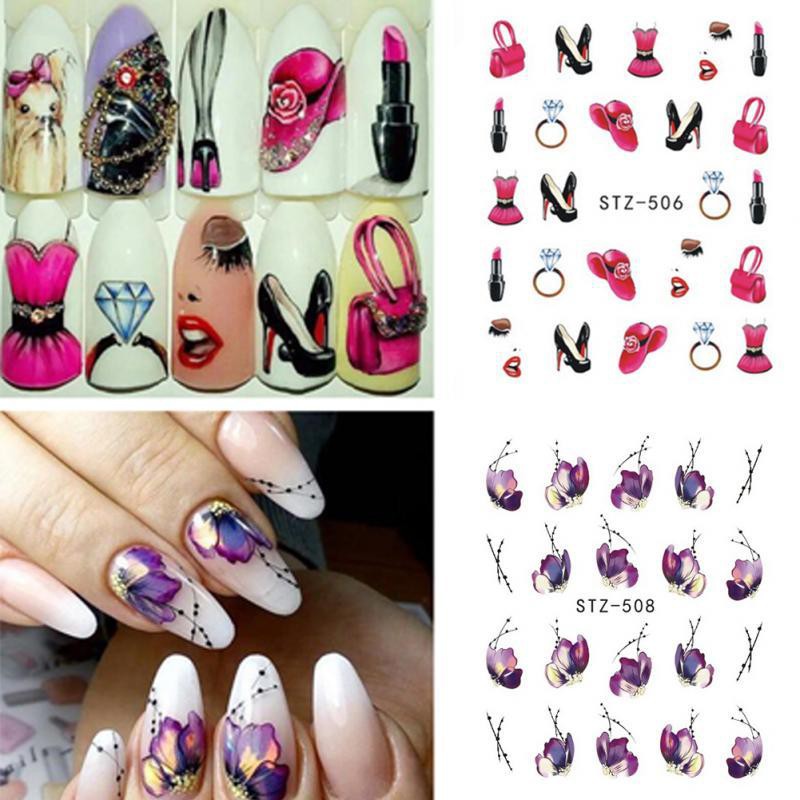 stiker kuku flower / nail sticker tangkai bunga nailart nail sticker flower