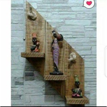 Rak jati belanda tangga hiasan dingding dekorasi rumah