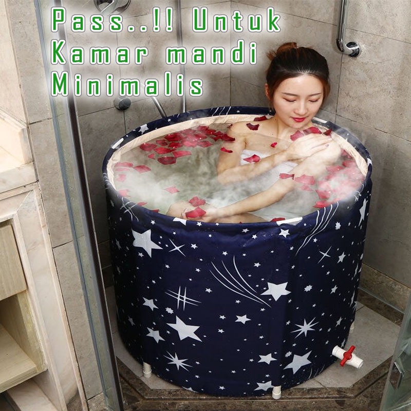 Bak Spa Dewasa Plus Bak Mandi Anak SPA Bathtub Lipat Portable Adult Folding Bath 65x70 cm Bisa dilipat kecil Portable Bathtub Folding Bath Bucket Foldable Large Adult Tub Baby Swimming Pool Insulation Separate Family Bathroom SPA Tub