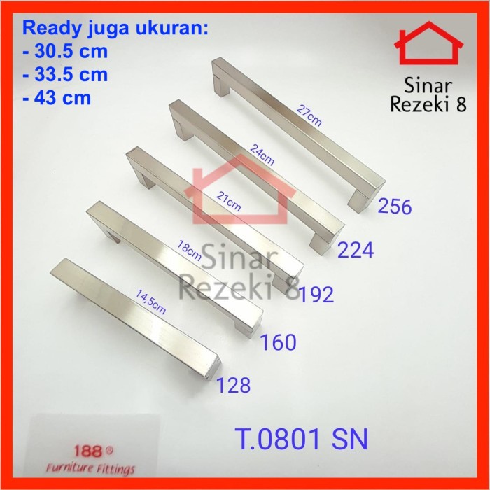 Tarikan Handle Laci 0801 / Pintu Stainless Lemari Minimalis Silver