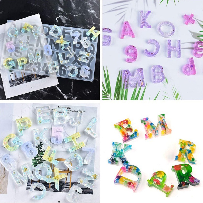 SIY  1 Set Alphabet Letter Number Key Pendant Silicone Mould DIY Crafts Jewelry Keychain Making Tool Crystal Epoxy Resin Mold