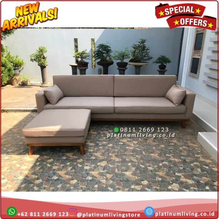 Kursi Sofa Jati Modern, Sofa Tamu Minimalis Letter L Modern, Sofa Jati Platinumliving Furniture Indo