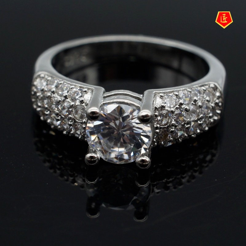 [Ready Stock]High-End Platinum  Ring Trendy Fashion