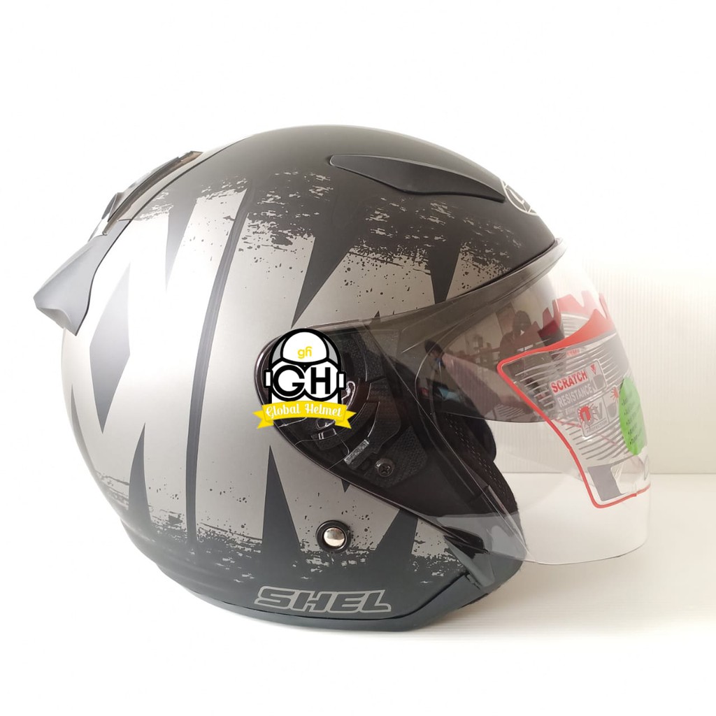 Helm Shell Rover Motif Saber Black Doff Silver Original