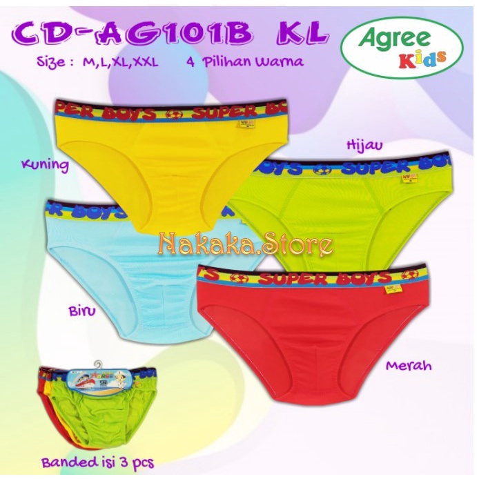 (3 pcs) AGREE AG101 Celana Dalam CD Anak Laki AG101