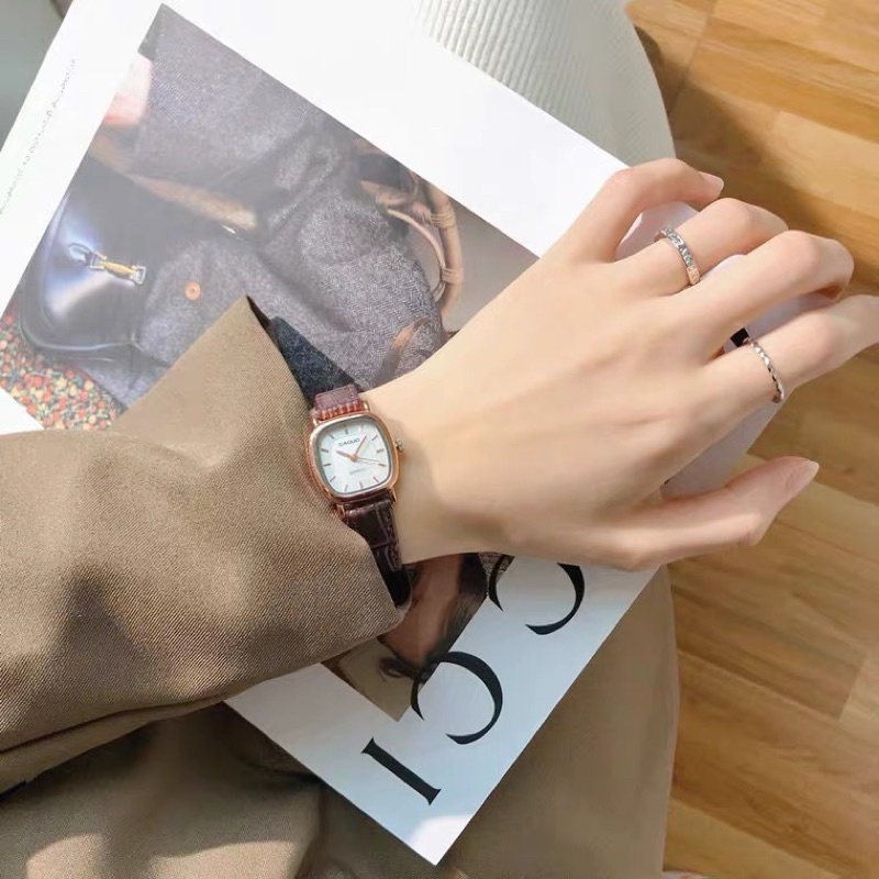 KOOLEY Jam tangan Couple Pasangan KY-BA wanita dan pria Warna coklat dan Hitam Gaya ulzzang Korea Import