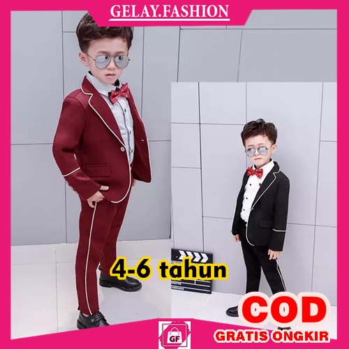 Baju Setelan jas Kidden rompi anak/baju pesta anak laki/tuxedo set anak usia 5 6 7 8 9 tahun