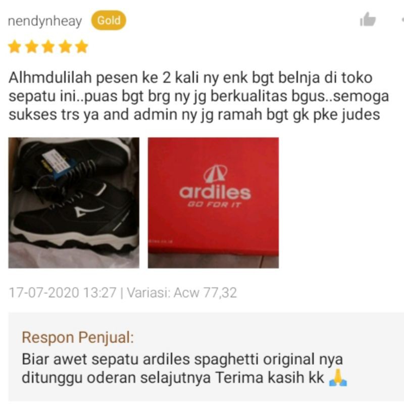 Sepatu sekolah anak ardiles spaghetti TK SD 31-38