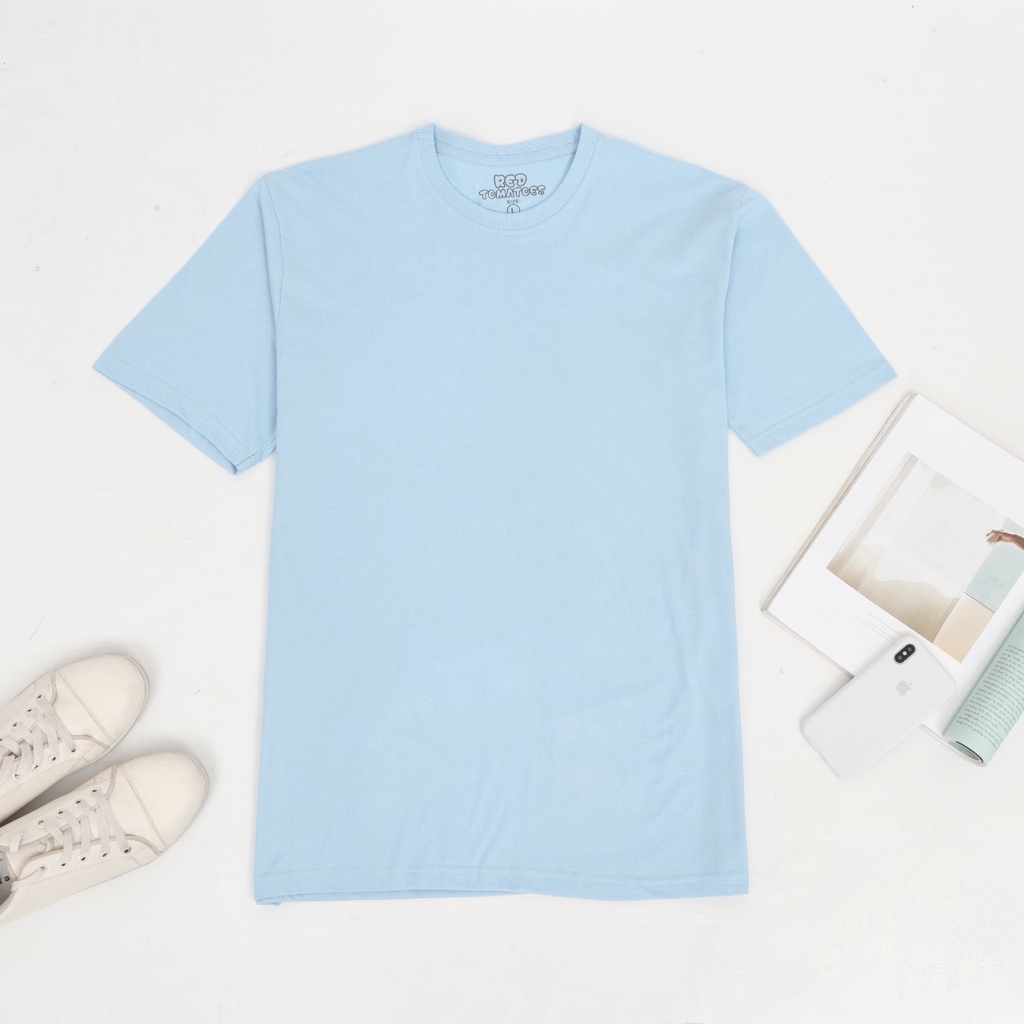 [LANGSUNG DARI PABRIK] Kaos Polos cotton combed 24s / ONECK / unisex / tangan pendek / baju pria-SKYBLUE