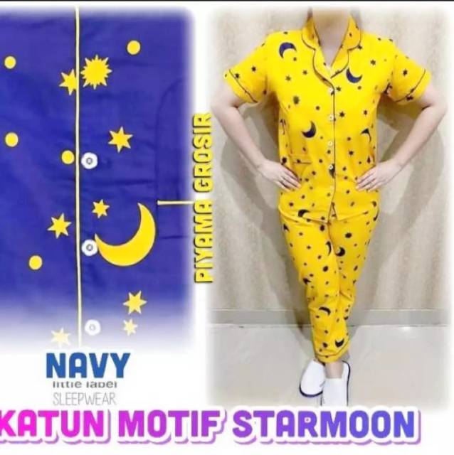 PIYAMA/ CP BAJU TIDUR /motif STARMOON