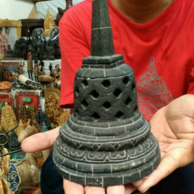 (BISA COD) Miniatur Stupa Candi Borobudur Buka Tutup Dekorasi Hiasan Rumah Souvenir Jogja