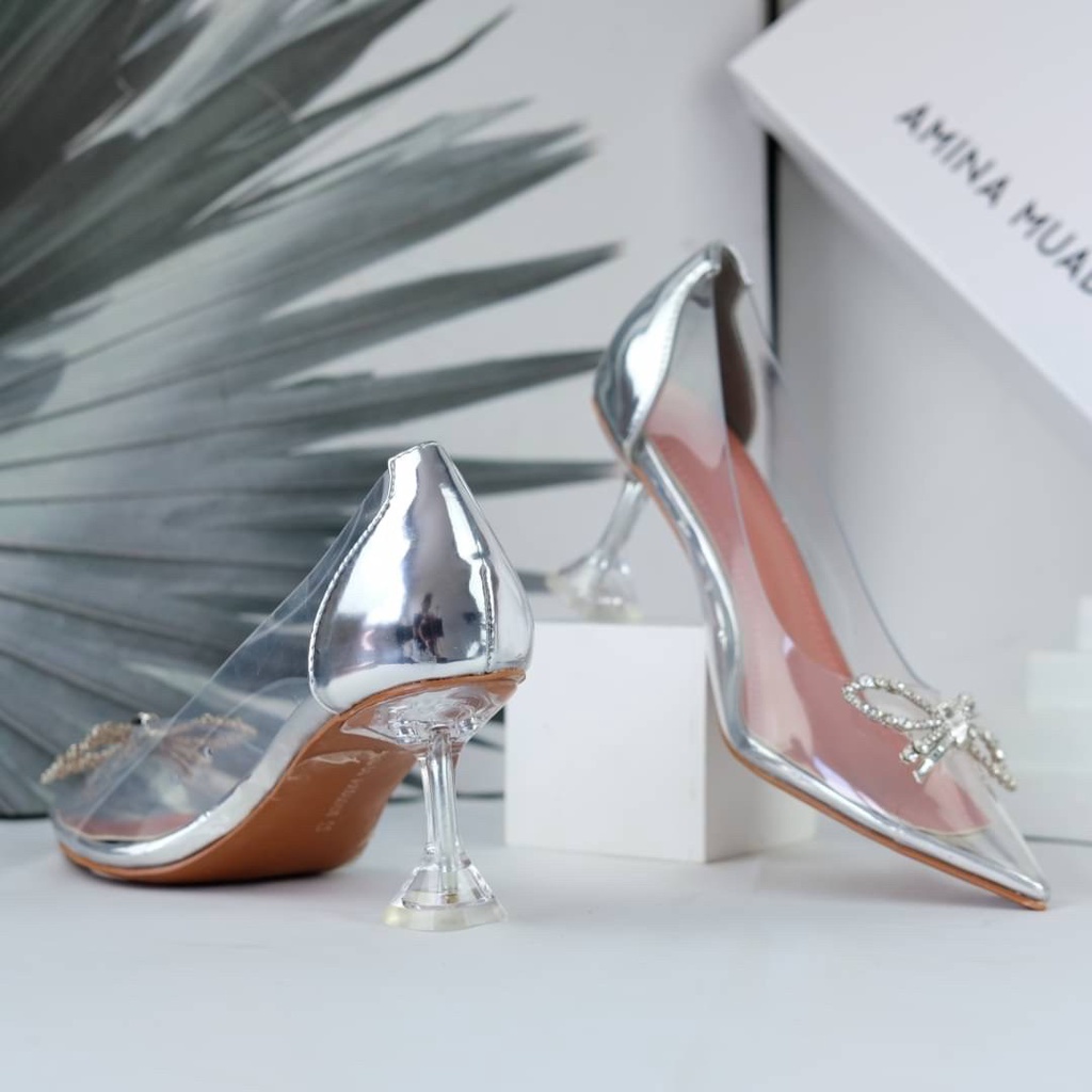 [7.7 Boombastis Sale⚡] - SEPATU WANITA AMS KACA GLASS HIGH HEELS AMS012 PREMIUM IMPORT