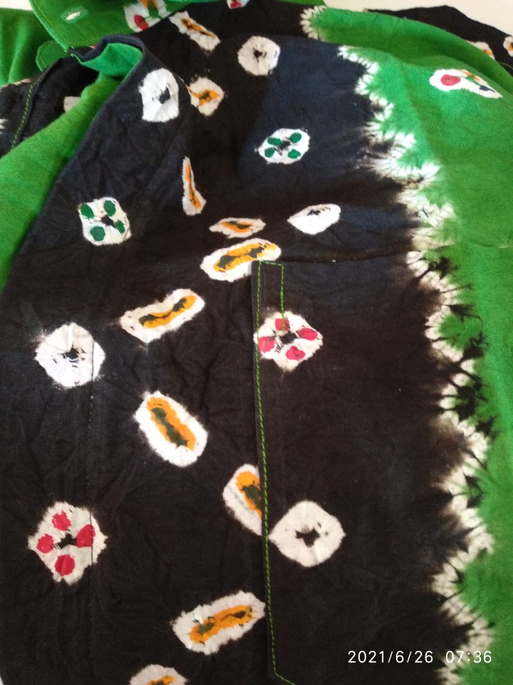 Kemeja Jumputan Lengan Pendek Murah