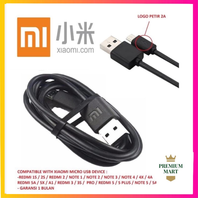 Kabel Xiaomi 2Ampere Micro Usb Original Support Fast Charging