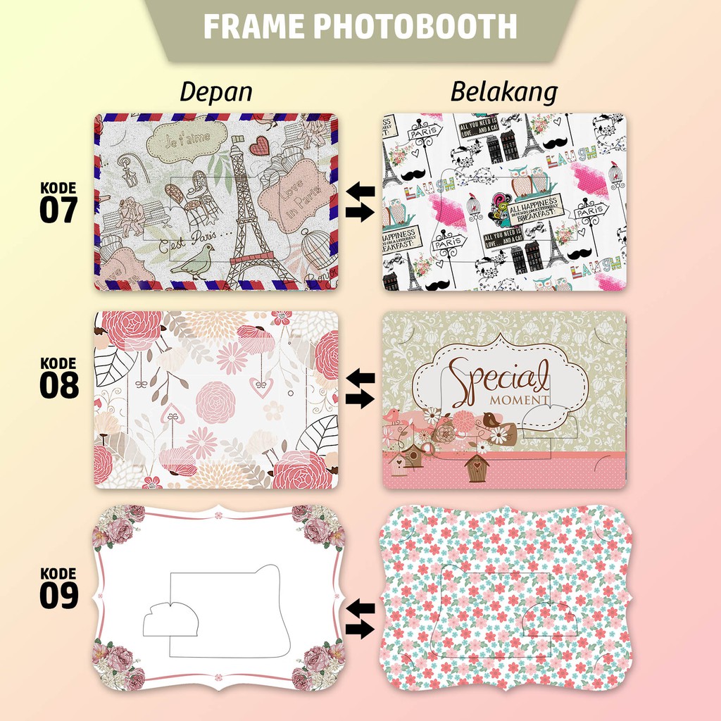 Frame Photobooth  / fotobooth 4R bahan karton tebal 310gr