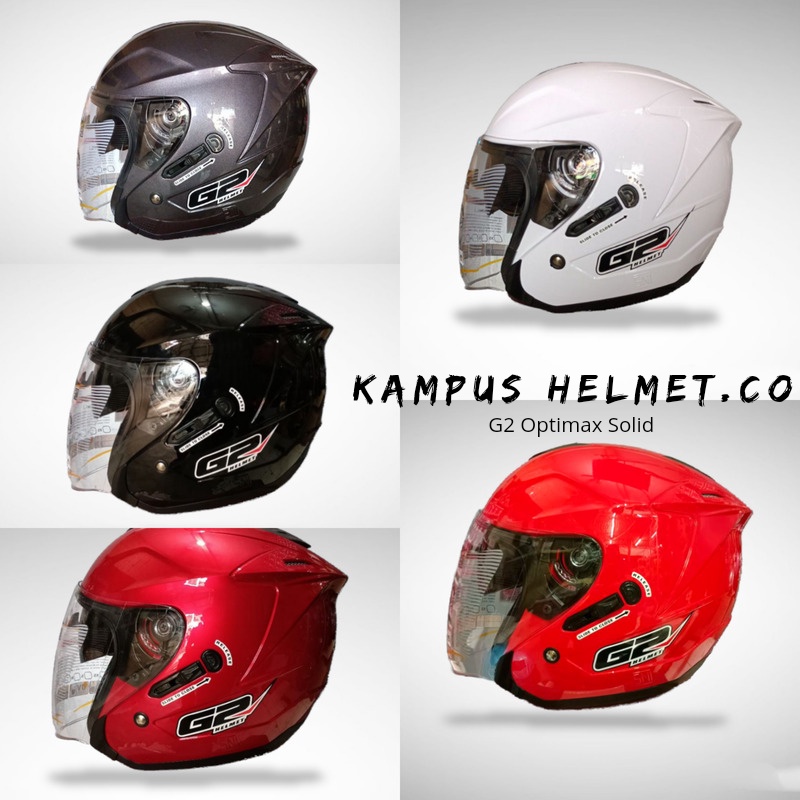 Helm Motor Centro G2 Optimax Solid_Murah_Double visor