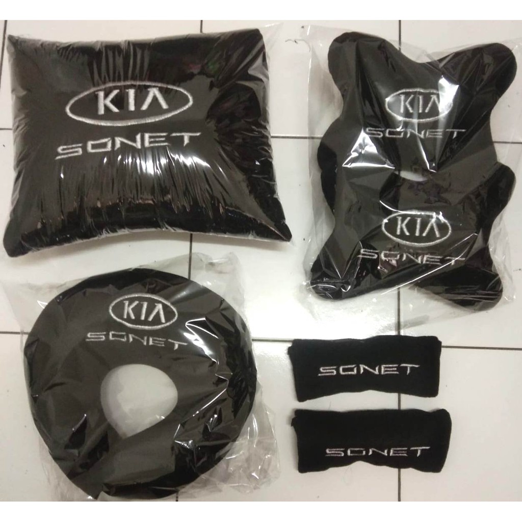 Aksesoris Interior Bantal mobil sandaran kepalaheadrest carset KIA Sonet 4 in 1