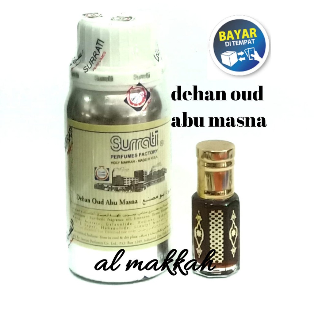 Dehan Oud Abu Masna Bibit Parfum Arab Surrati  Minyak Wangi Oles Murni Asli Tanpa Campuran zat Lain 
