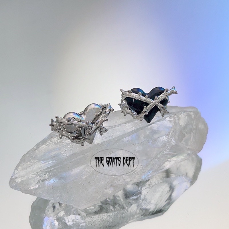 The Goats Dept - Poison Thorns Ring / tgd428 Cincin Hati Duri Hitam Silver Perhiasan Aksesoris Pria 