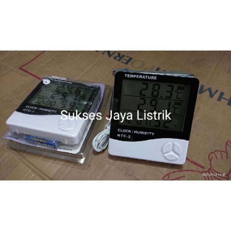 HTC2 termometer Hygrometer ruangan digital jam termometer