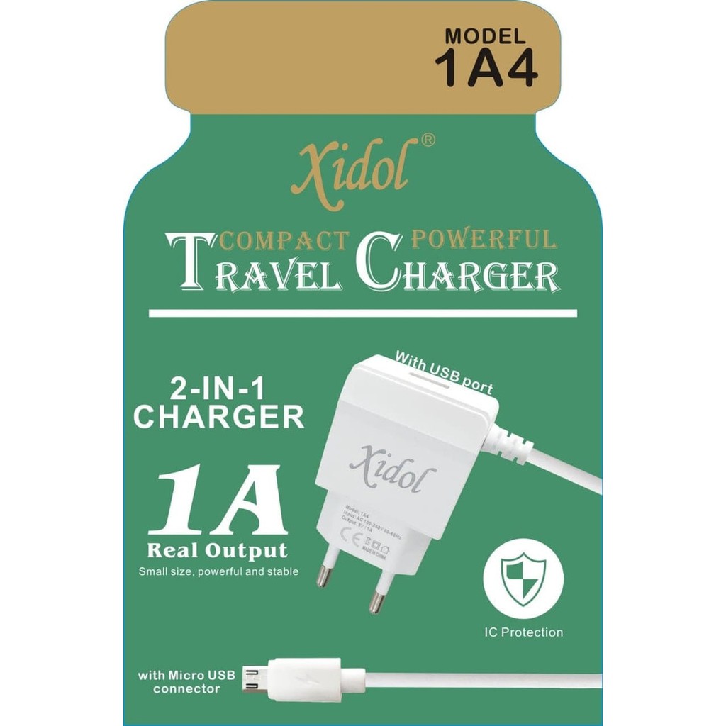 CHARGER CAS TC USB IDOL 1A4 MICRO USB + USB PORT
