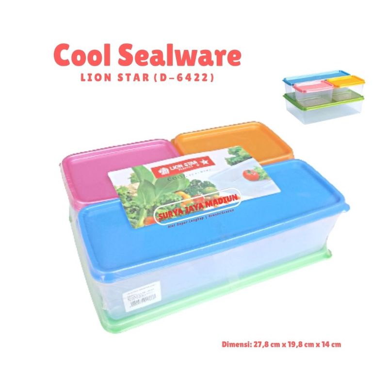 Toples Set 4 Pcs | Cool Sealwear D6422 Lion Star | Wadah Makanan Plastik