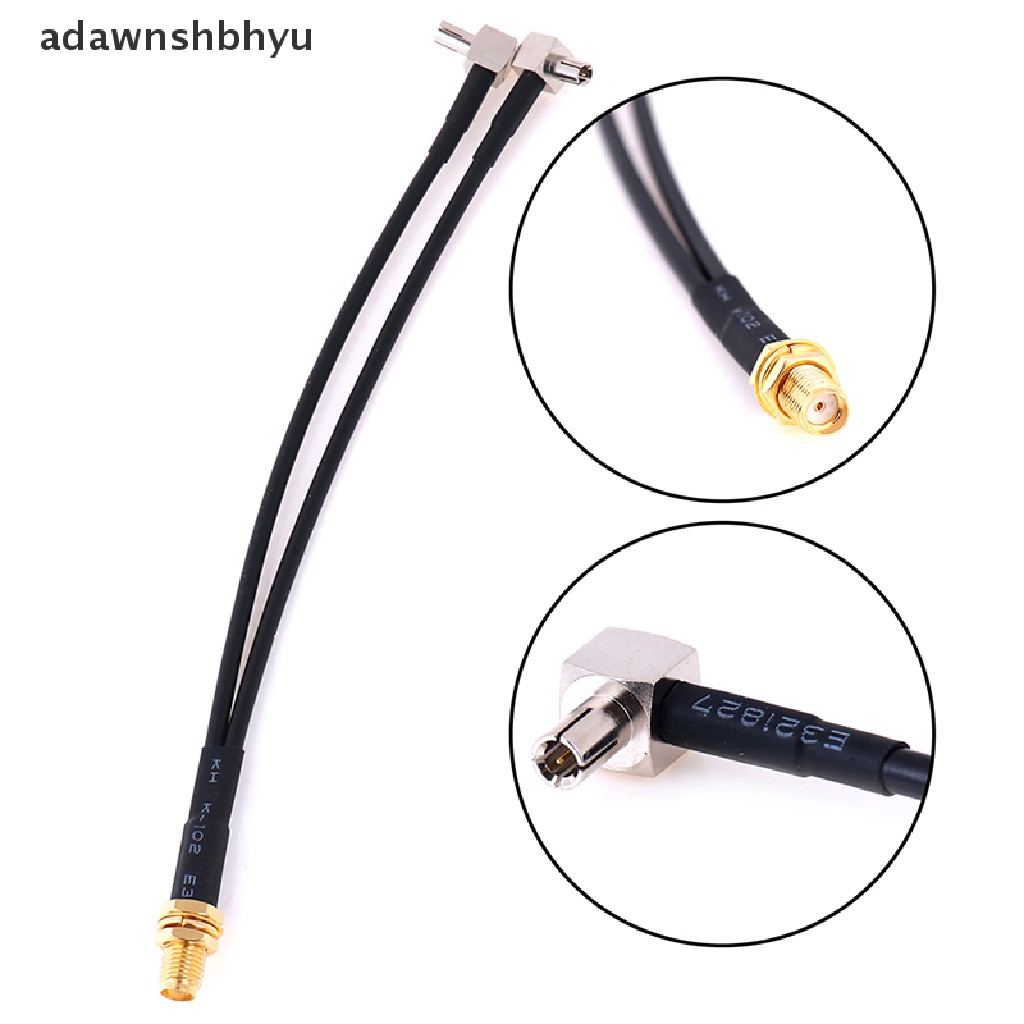 Adawnshbhyu 15cm sma female to 2x ts9 male plug y splitter Gabungan Kabel Kuncir rg174