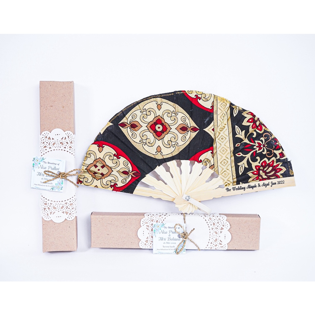 souvenir kipas batik kemas box