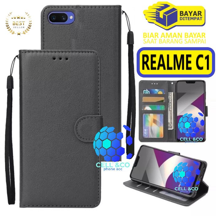 Flip cover REALME C1 Flip case buka tutup kesing hp casing flip case leather wallet