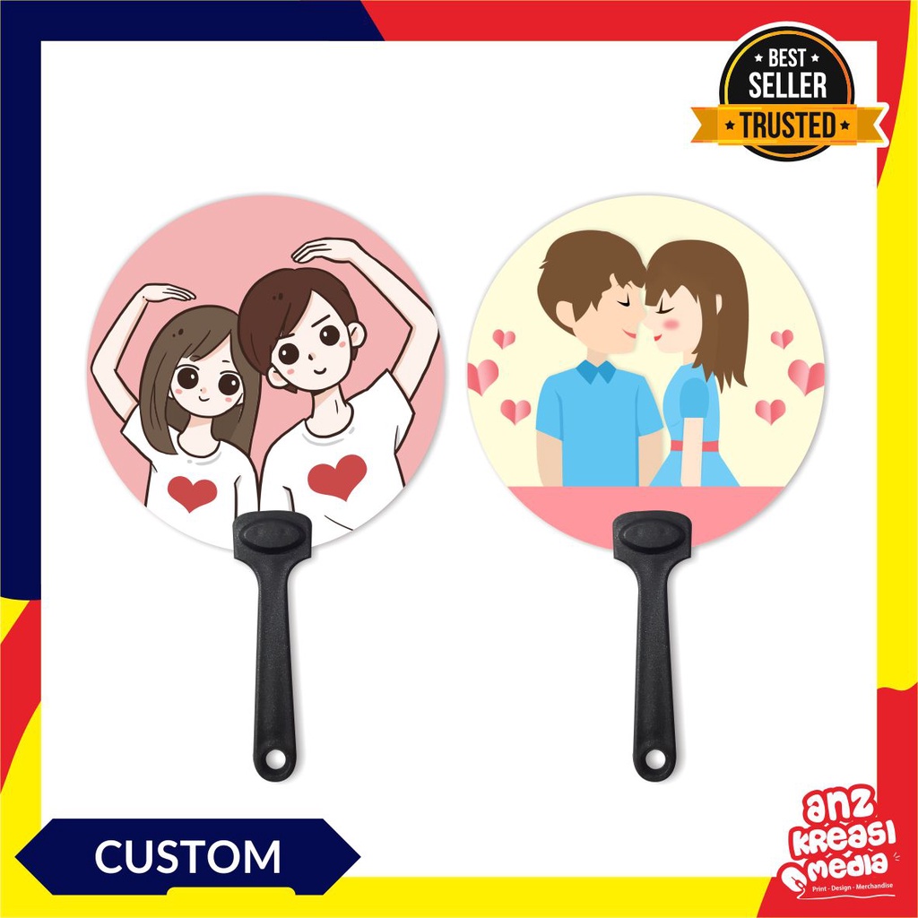 KIPAS TANGAN HANDFAN CUSTOM SOUVENIR KADO UNIK - 2 SISI