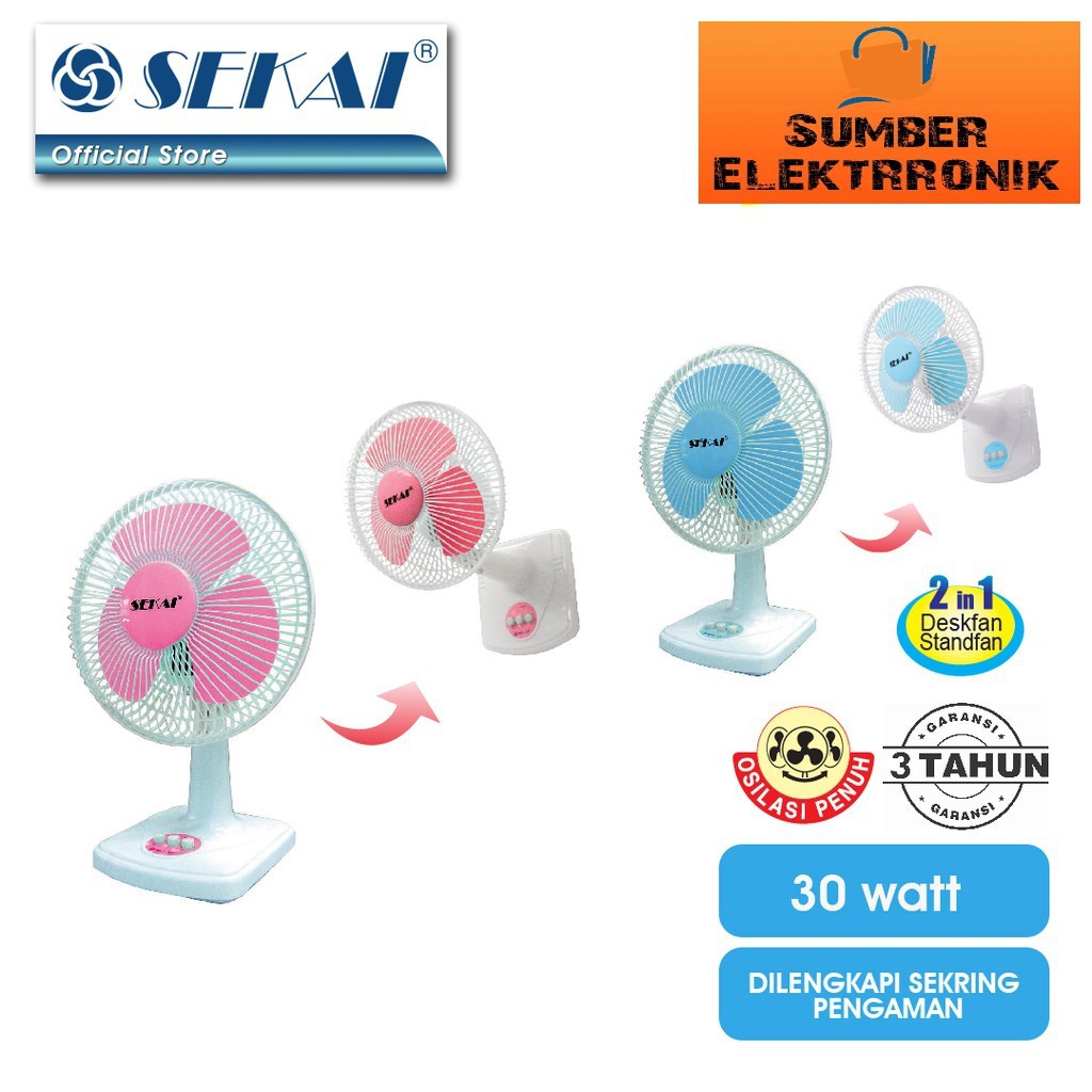 KIPAS ANGIN MEJA DESK FAN SEKAI DFN 909 ORIGINAL Free Bubble