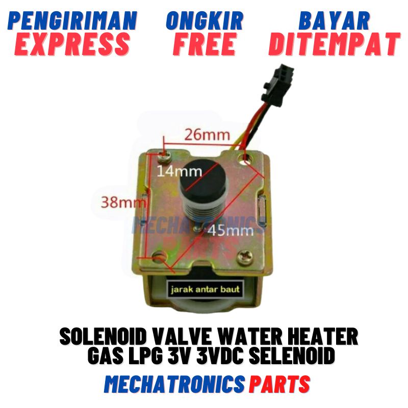 Solenoid Valve Water Heater Gas LPG 3V 3VDC Selenoid