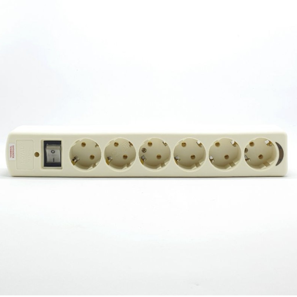 @10 Pcs (1 Kotak) LY-236 6L Loyal Stop Kontak Arde 6 Lubang Saklar Lampu Premium (Tanpa Kabel)