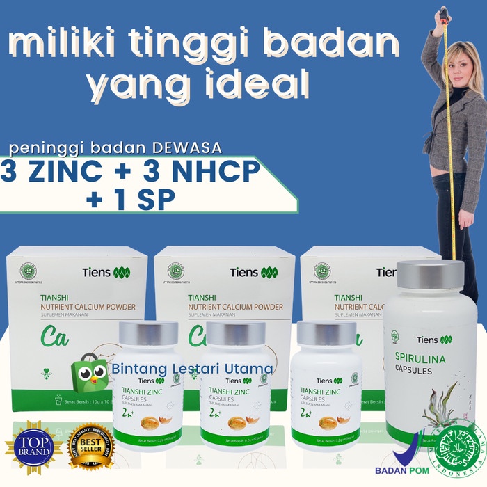 Jual Paket Peninggi Badan 1 Bulan Spirulina Susu Kalsium Zinc