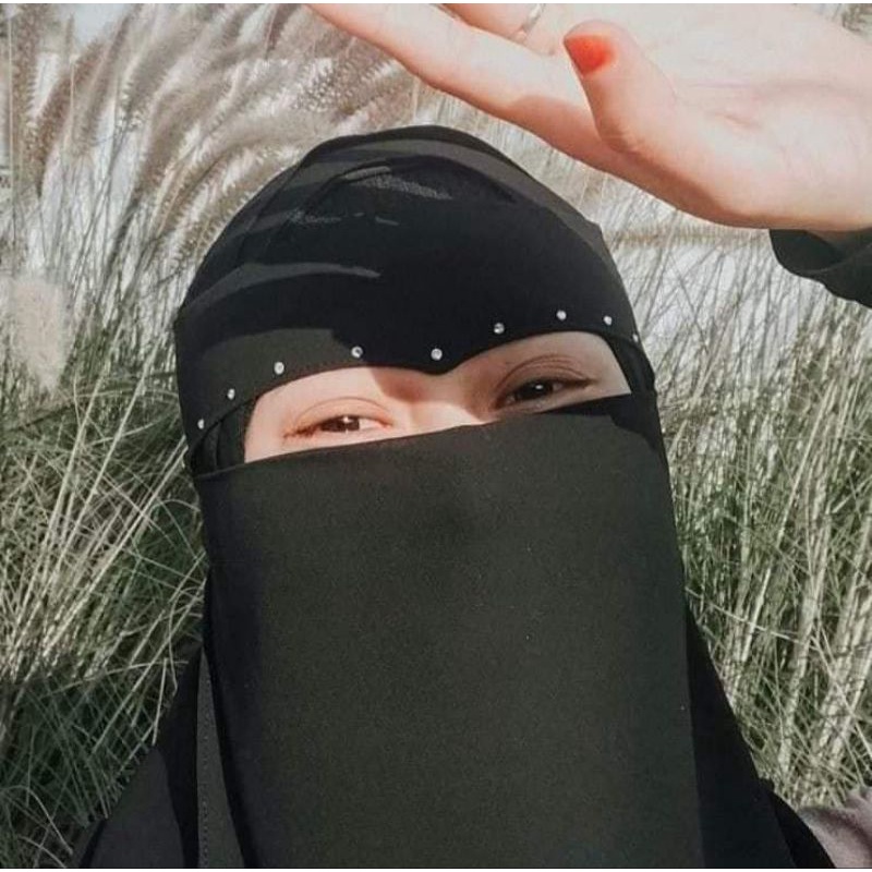 Niqab Bandana Elang Manik Putih Niqob Cadar