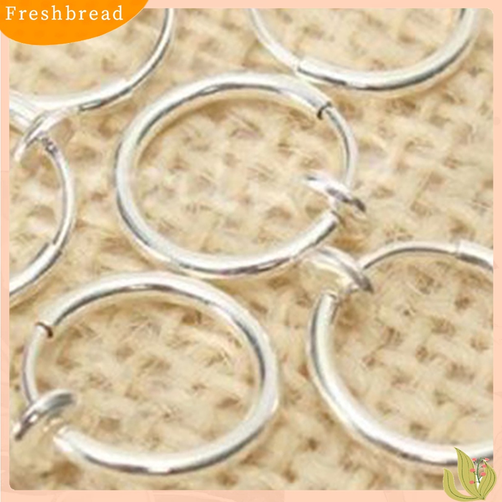 【Fresh】8 Punk Clip On Fake Piercing Nose Lip Hoop Rings Earrings Silver