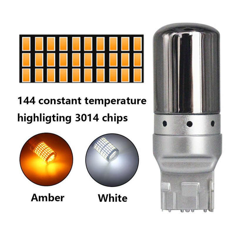 2Pcs Lampu LED 144 Decoding Anti Flash T20 7440 w21w Canbus 1156 BA15S PY21W