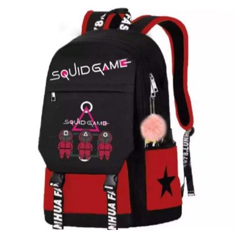 GGS squid game Tas Ransel Sekolah Anak Laki-laki Tk Sd Karakter - Merah Abu-abu.navy,kuning, pink