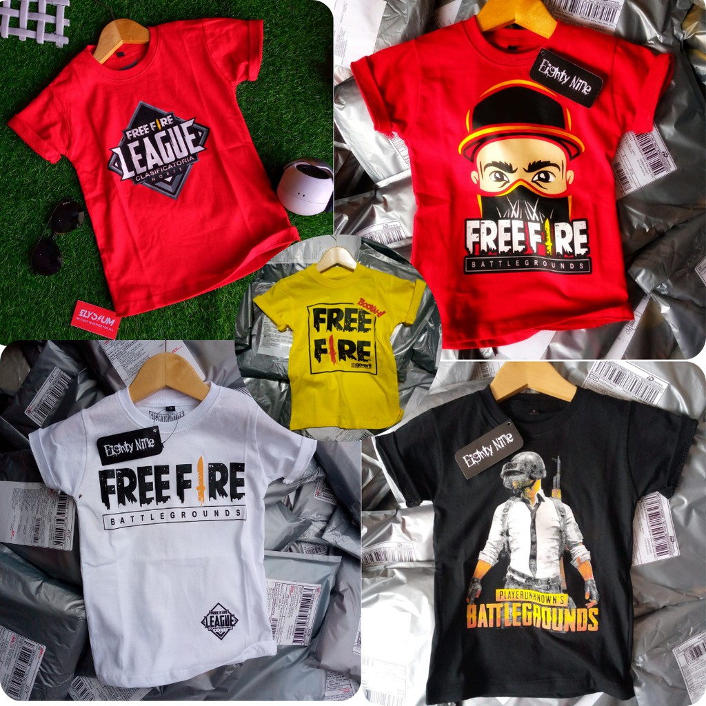 BAJU KAOS ANAK LAKI LAKI COWOK FREE FIRE SERIES MOTIF 